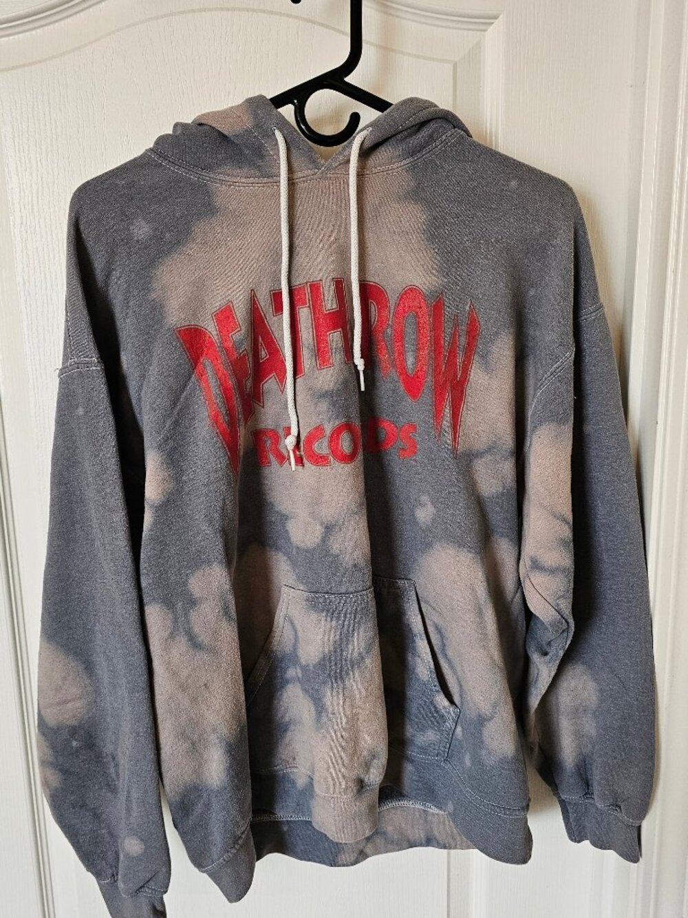 Death Row Records Hoodie Acid Wash Mens Large M | Hip Hop Rap Sweatshirt 90s Y2K
